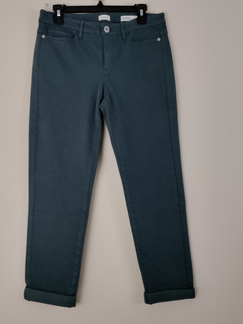 J.Jill Denim Boyfriend Straight Leg Ankle Pine Green Size 8P Midrise Jeans
